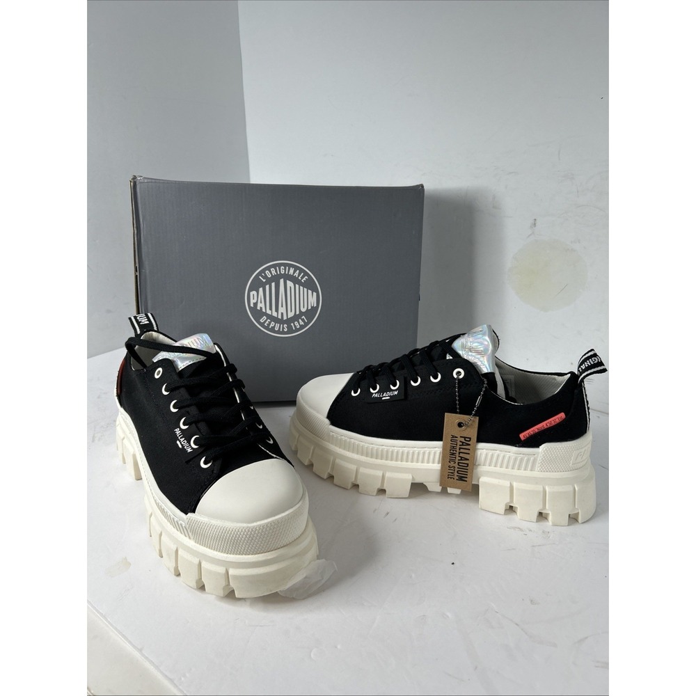 NEW Black & White palladium revolt ltx trainers SIZE 8 Chunky‎ Heel Platform